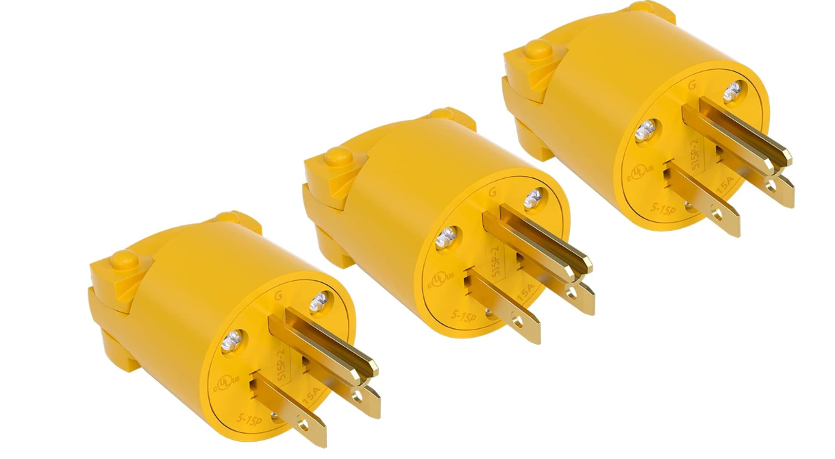 15A 125V 2P/3 Wire Yellow Plug,,4867