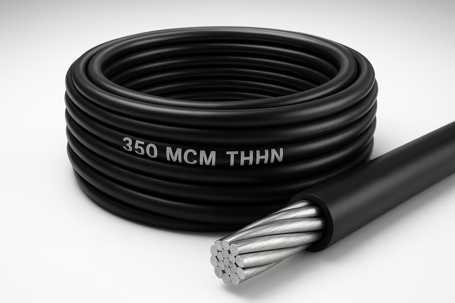 350MCM THHN Wire Stranded BK-Aluminum