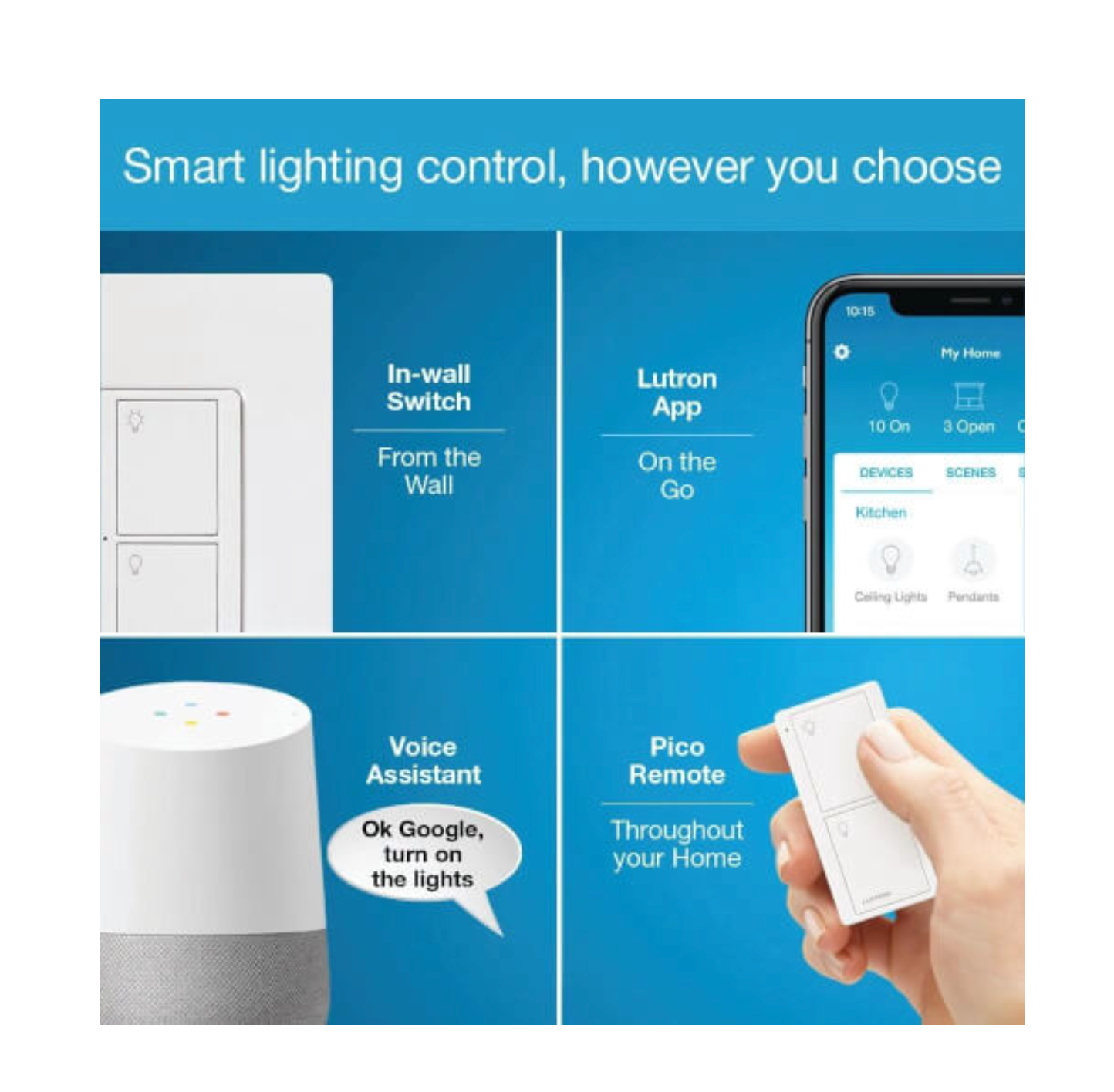 Lutron Caseta Deluxe Smart Switch Kit w/ Smart Bridge