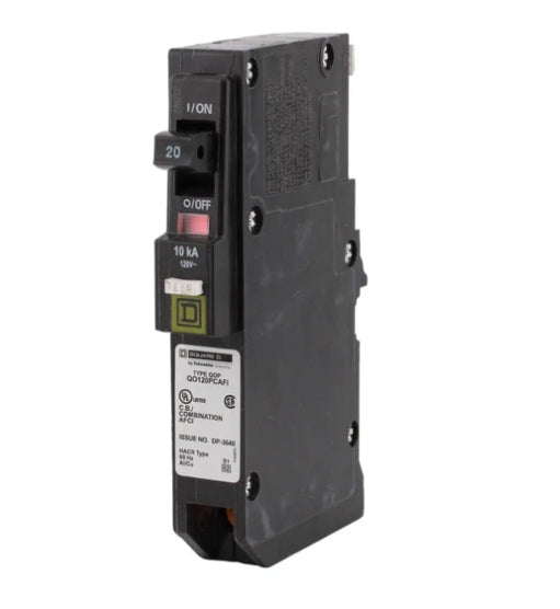 Square D - 20 Amp Single-Pole CAFCI Circuit Breaker - BR-QO120PCAFI