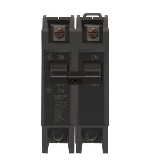 GE 2 pole Feed through Circuit Breaker - THQC Series 60A/70A/80A/100A