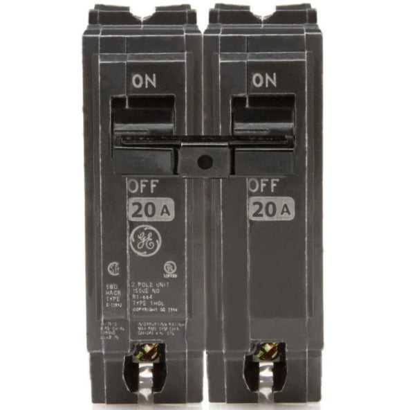 GE Breaker 2-P 120/240 Plug-in Circuit Breaker, THQL Series, 10kA AIC
