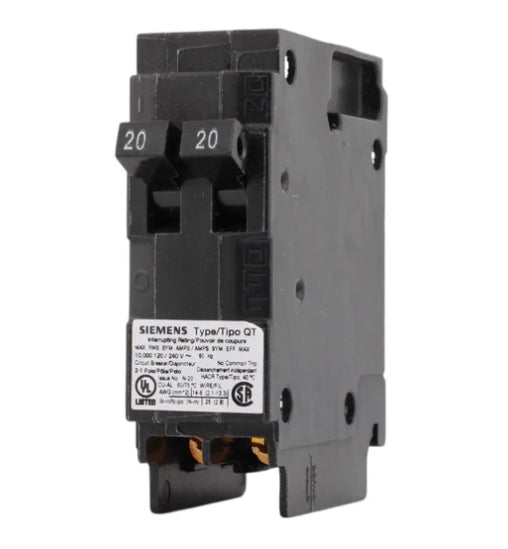 Siemens Duplex Breaker 2-20A 1P- Non-Circuit Limiting