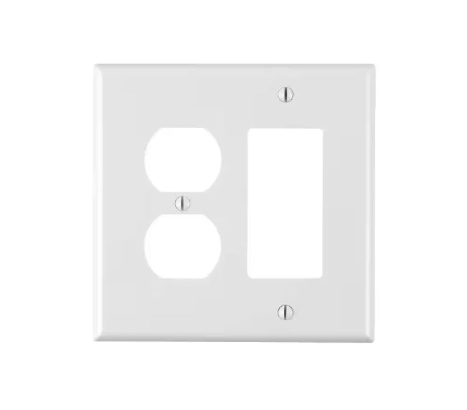 Eaton 2G Wall plate MID Poly WH PJ18W/PJ826W