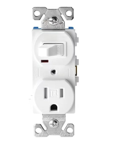 Eaton TR274W Combination Toggle Switch & Grounding Receptacle, Single ...