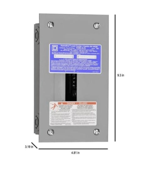 70amp Load Center, 2 Space/4 Circuit Enclosure - HOM24L70FCP