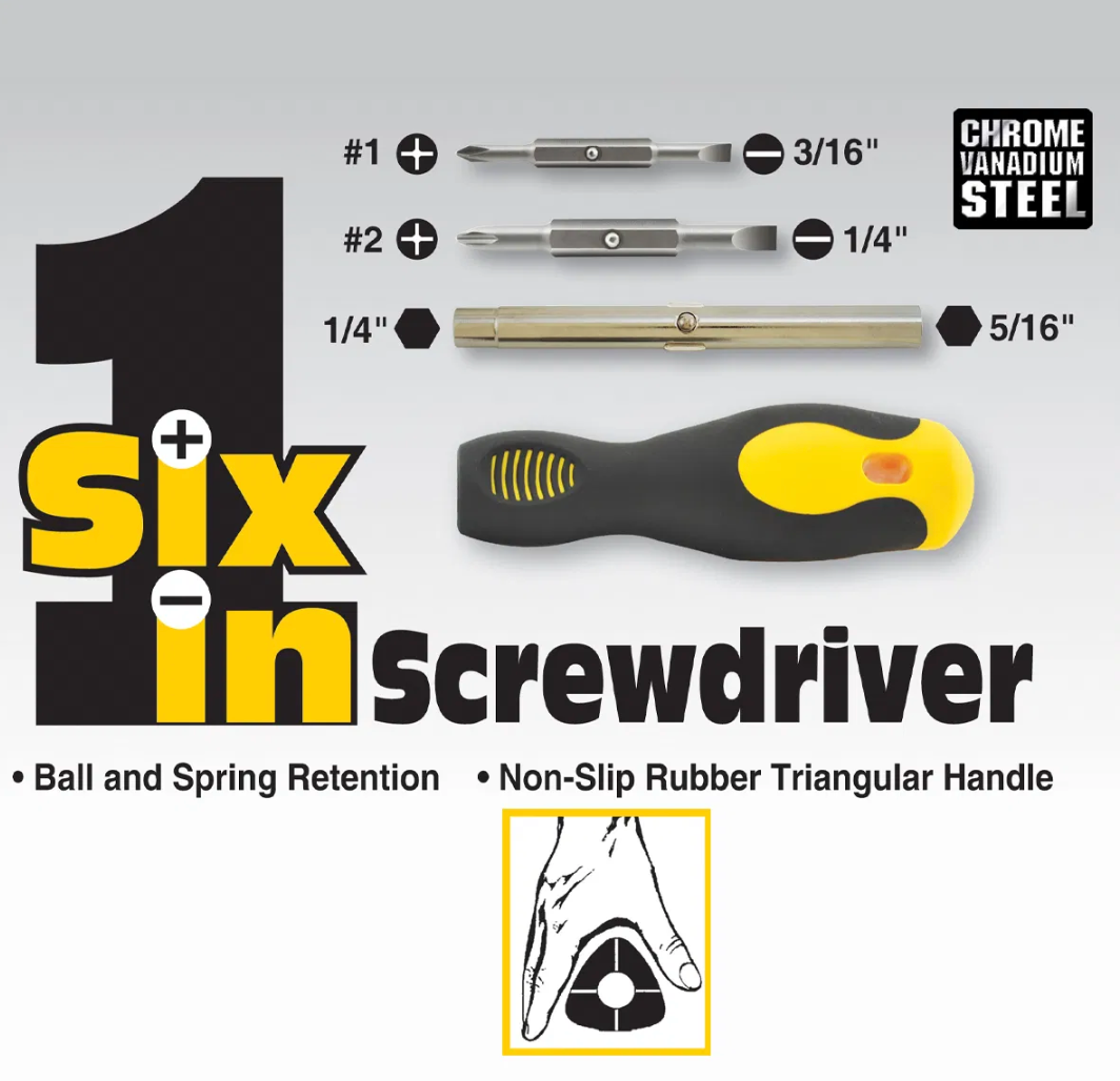 6 in 1 Screwdriver Rubber Grip - IVY-17064