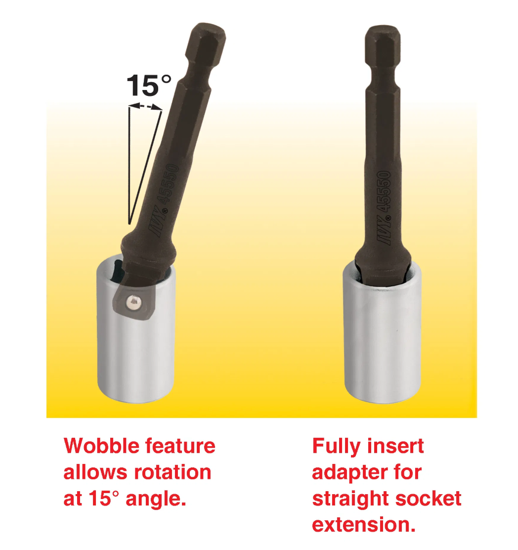 3Pc Wobble Socker Adapter Set -1/4" 3/8" 1/2"
