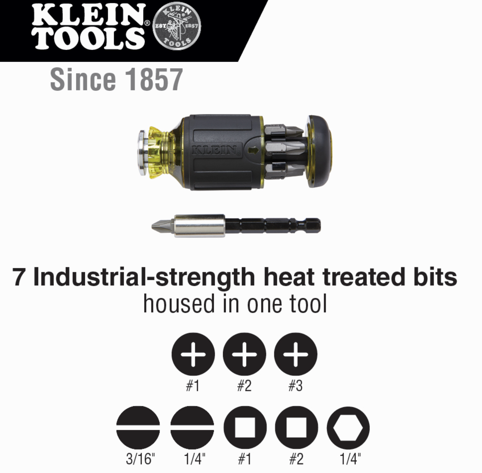 8-in-1 Multi-Bit Adjustable Length Stubby Screwdriver