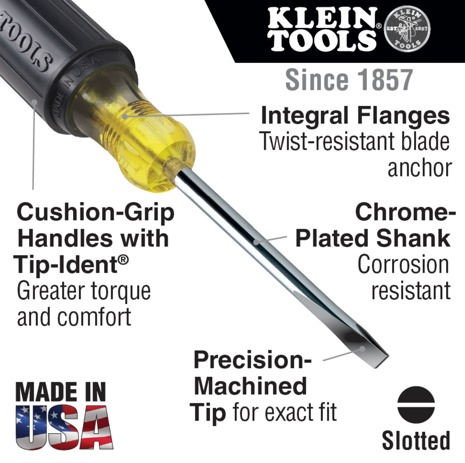 1/4-Inch Cabinet Tip Screwdriver 4-Inch Shank