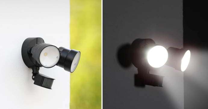 LED Dual-Head Light Fixture w/ Motion Sensor