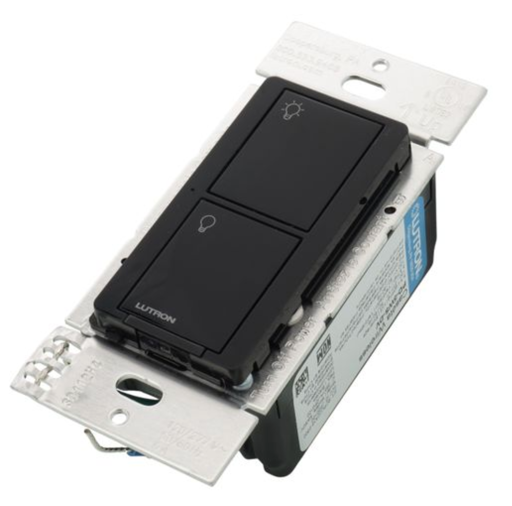 Lutron Caseta 2-Button Electronic RF Switch, 5A, 120-277V, Multi-Location,**Includes Lutron MLC, No Neutral**