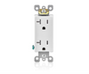 Leviton 20A Decora Duplex Receptacle TR White