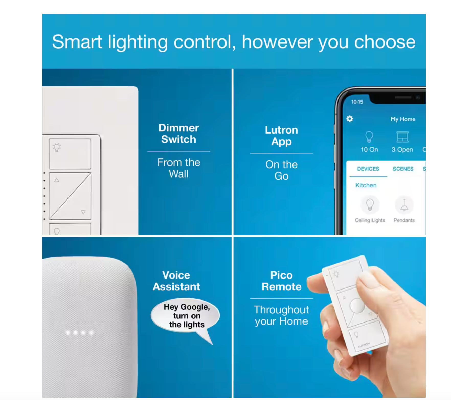 Lutron Caseta Deluxe Smart Dimmer Kit w/ Smart Bridge
