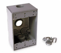 1-Gang 3 Holes 1 inch Gray Weatherproof Box