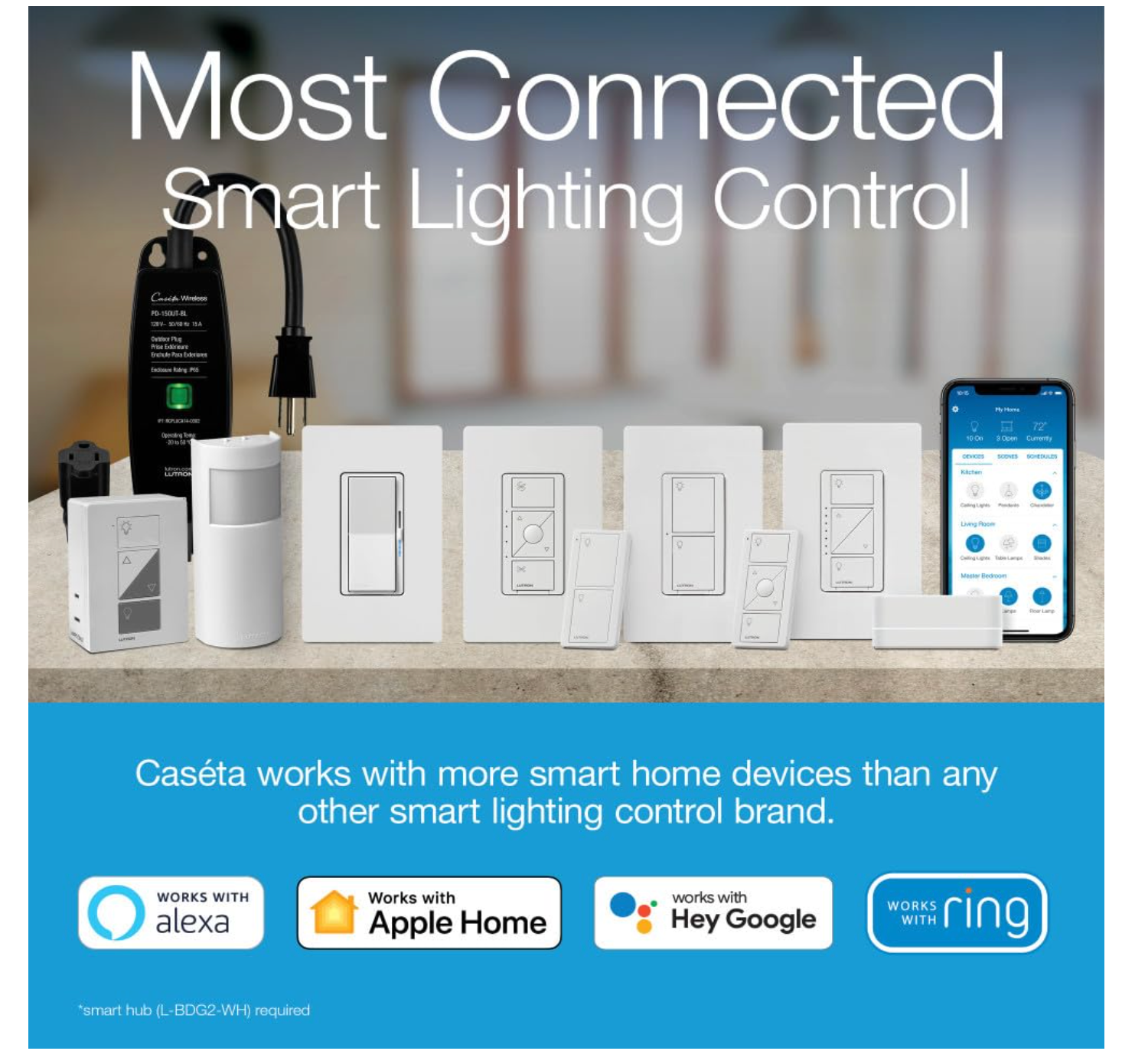 Lutron Caseta Smart Lamp Dimmer & Remote Kit
