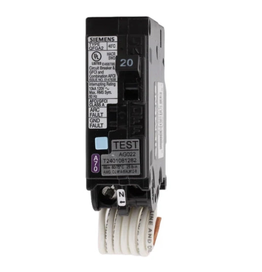 1 Pole 20 Amp. Combo 120V-AFCI and GFCI Breaker
