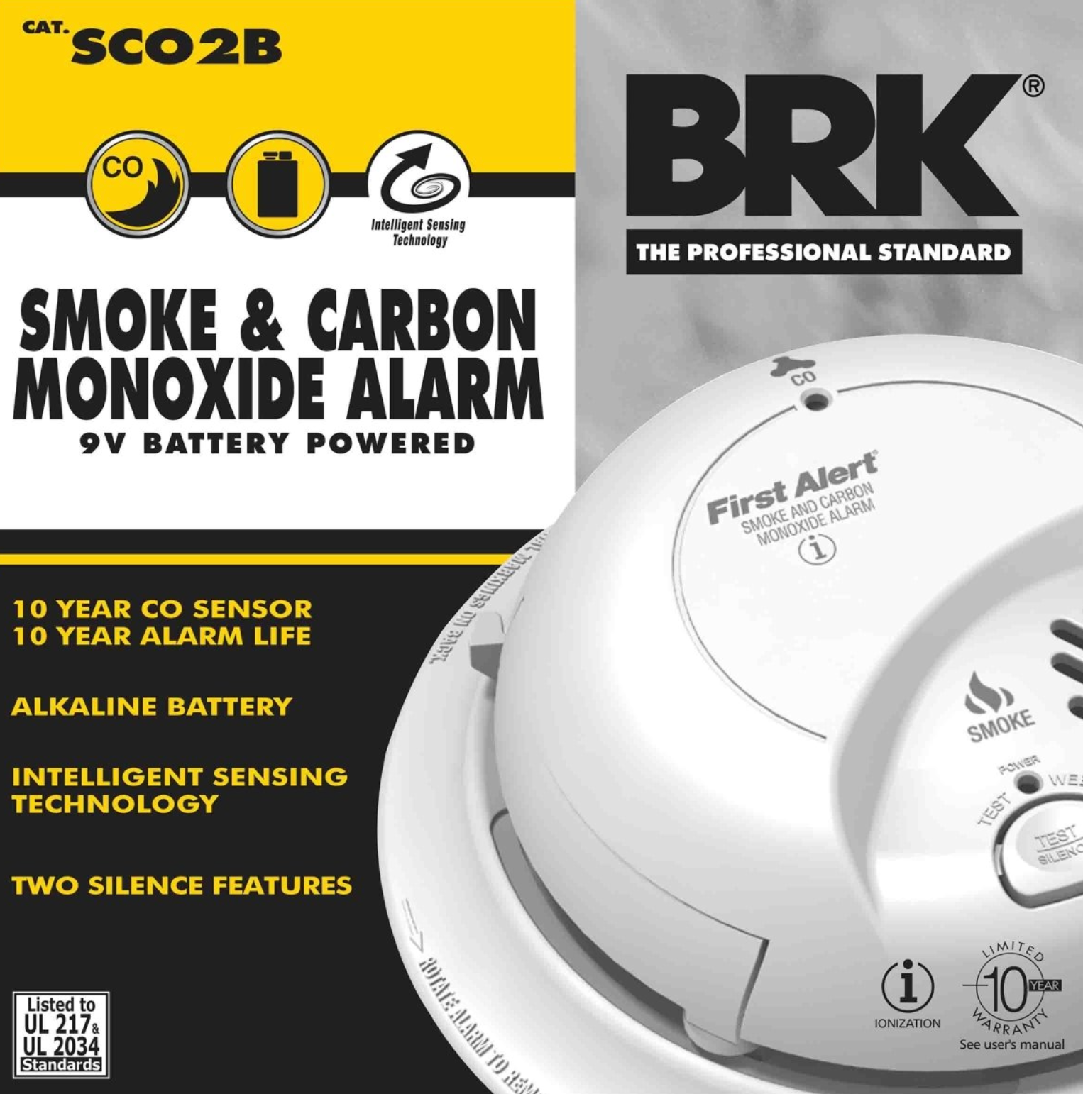Battery Ionization Smoke & CO..Combination Alarm - SCO2B