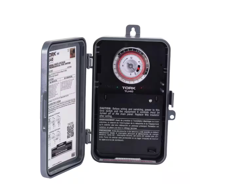 TORK TU40 Indoor/Outdoor 40-Amp Universal Multi-Volt Timer - 24-Hour