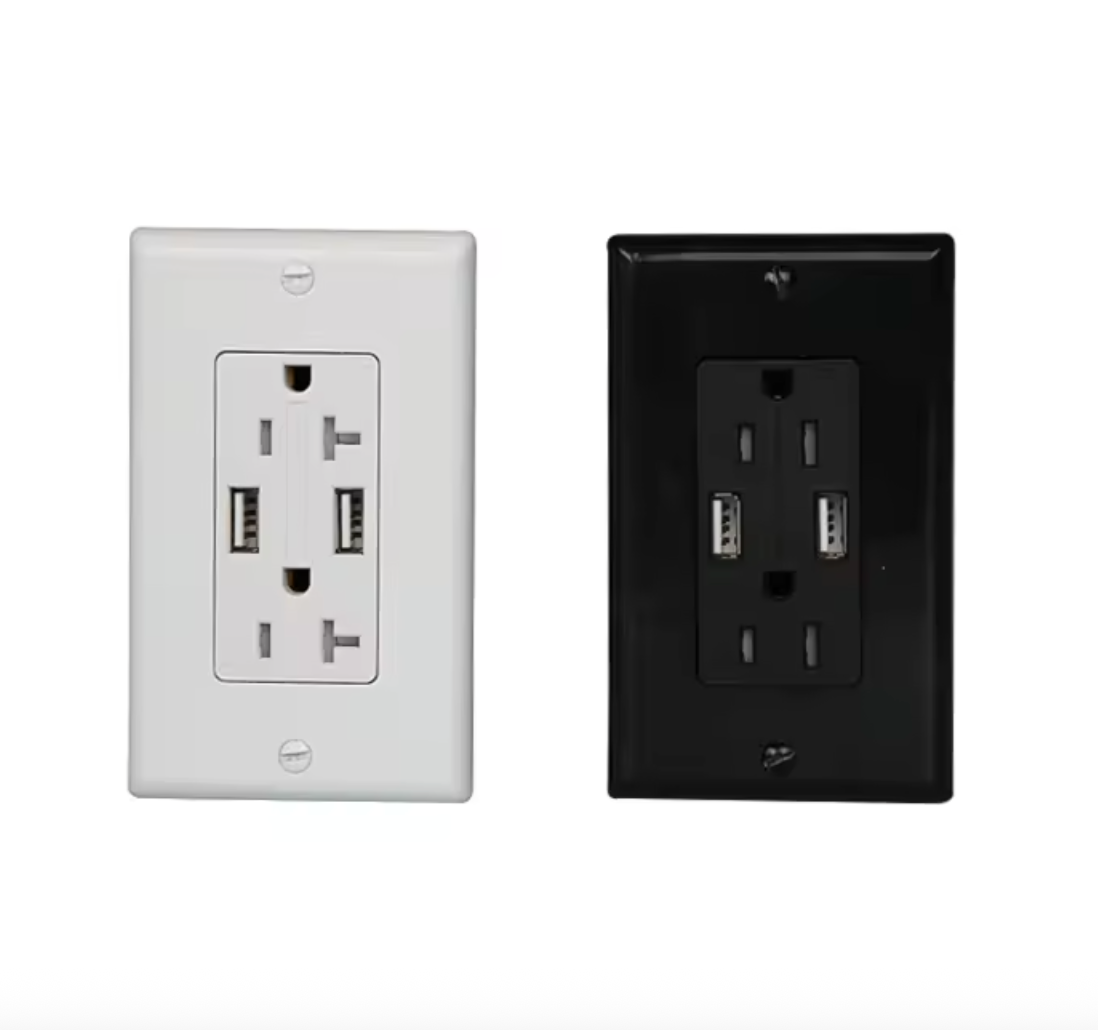 Usb with Outlet 120 Volt Wh.