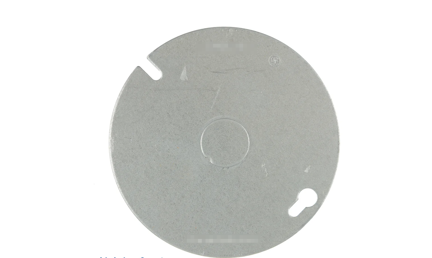 4"Round cover with 1/2"KO, flat