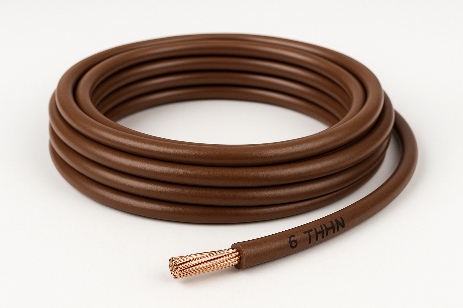 Brown THHN #6 STRANDED WIRE 