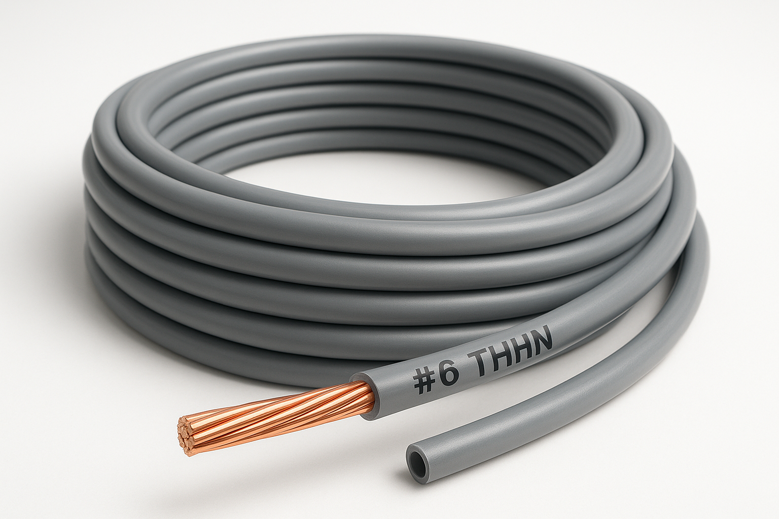 GREY #6 THHN Wire Stranded