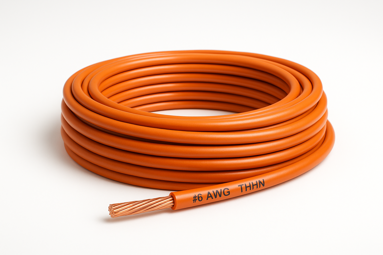Orange #6 THHN Wire Stranded