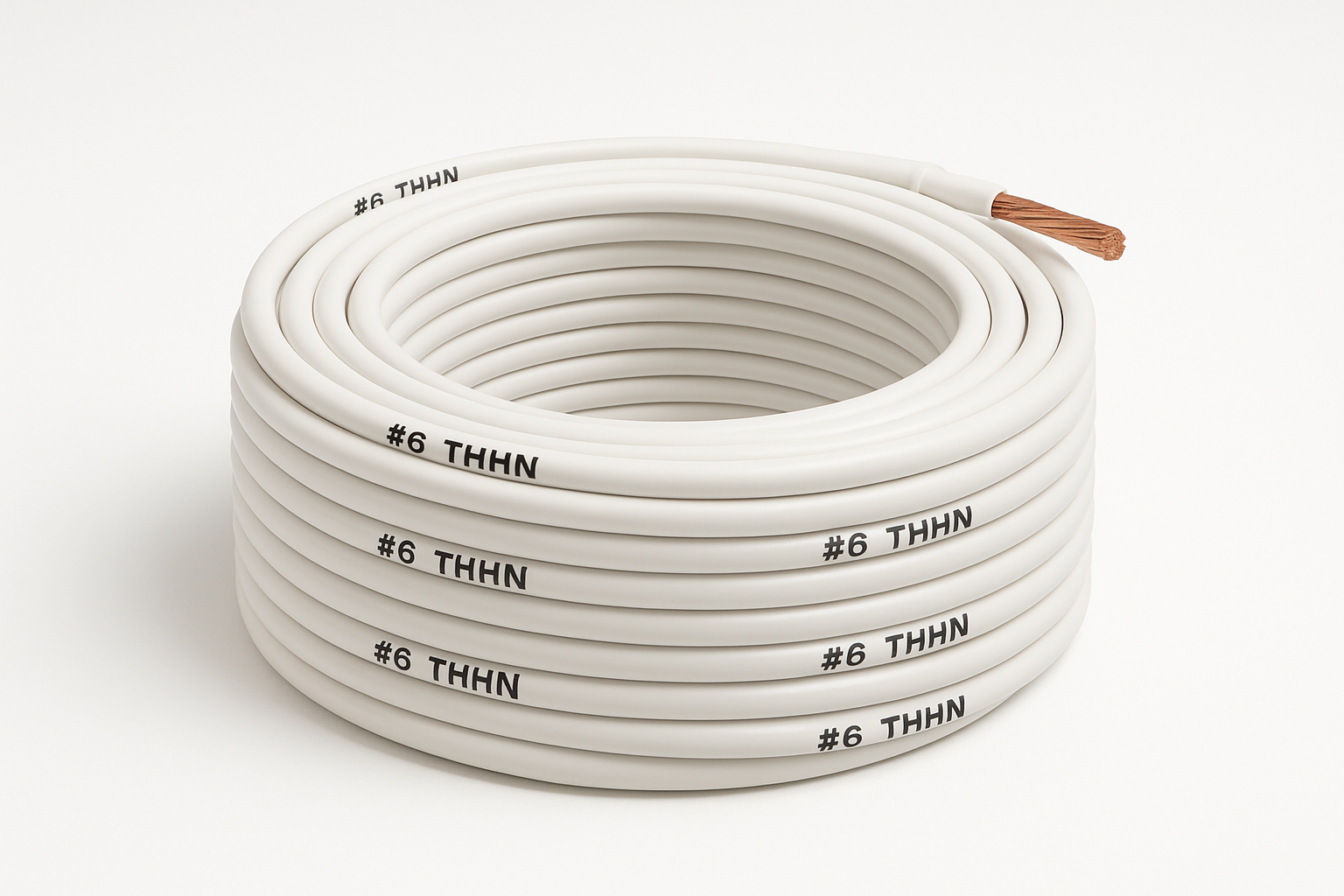 White #6 THHN Wire Stranded